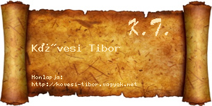 Kövesi Tibor névjegykártya