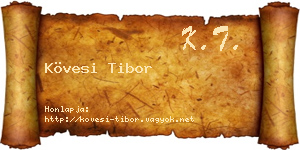 Kövesi Tibor névjegykártya